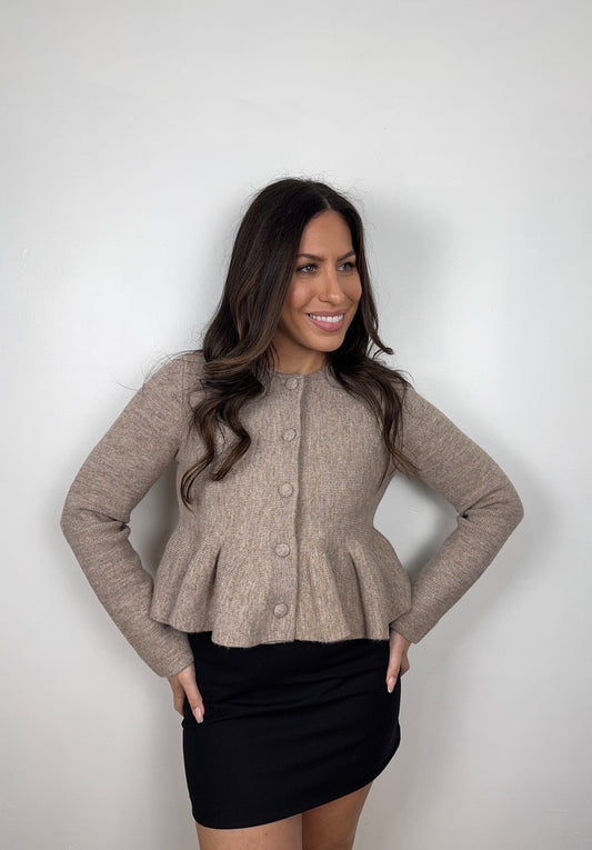 Meredith Peplum Cardigan