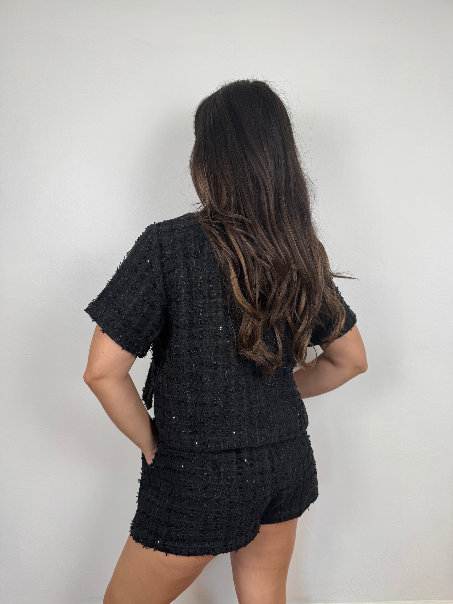 Sophia Tweed Collar Top