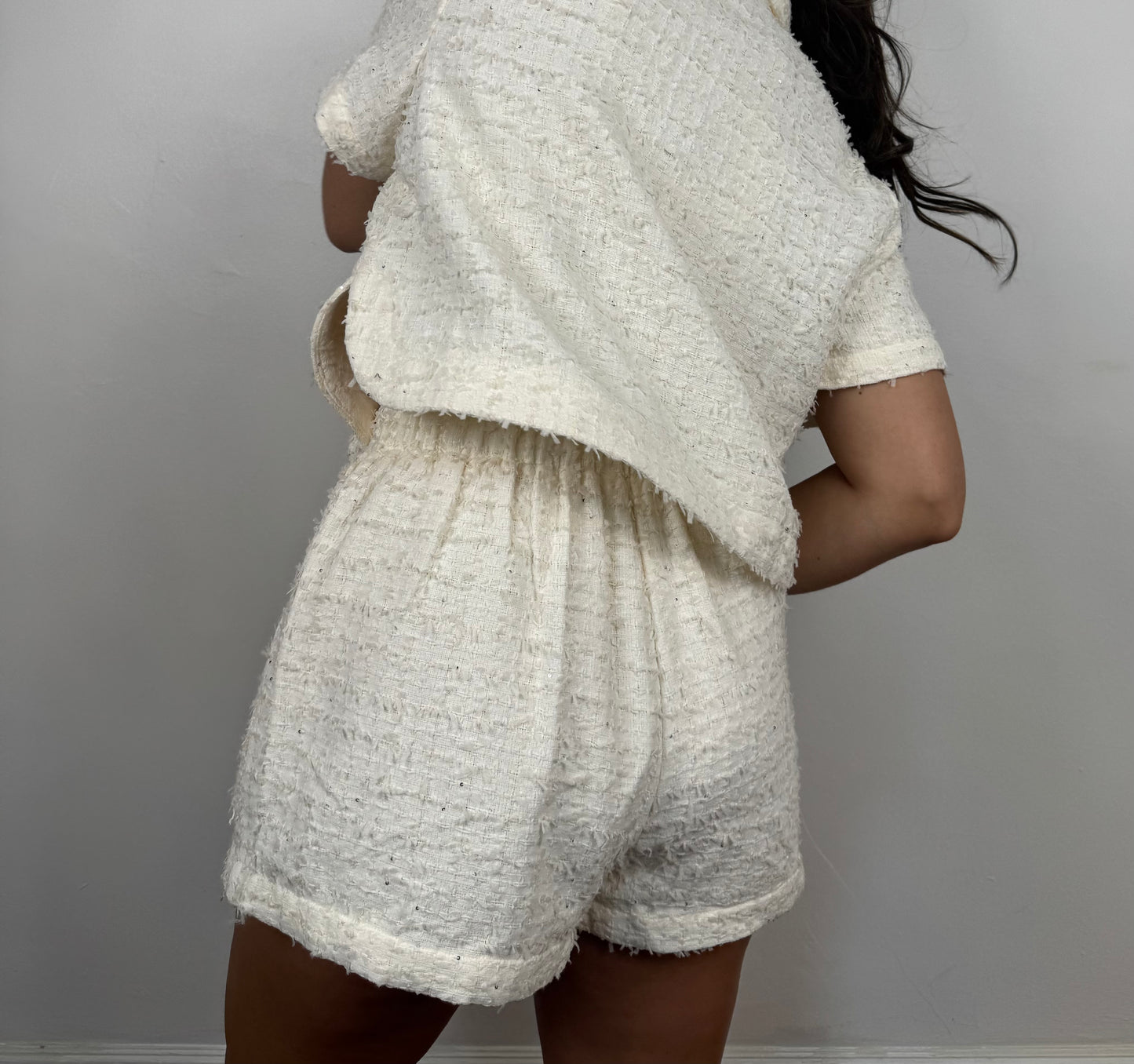Sophia Tweed Pleated Shorts