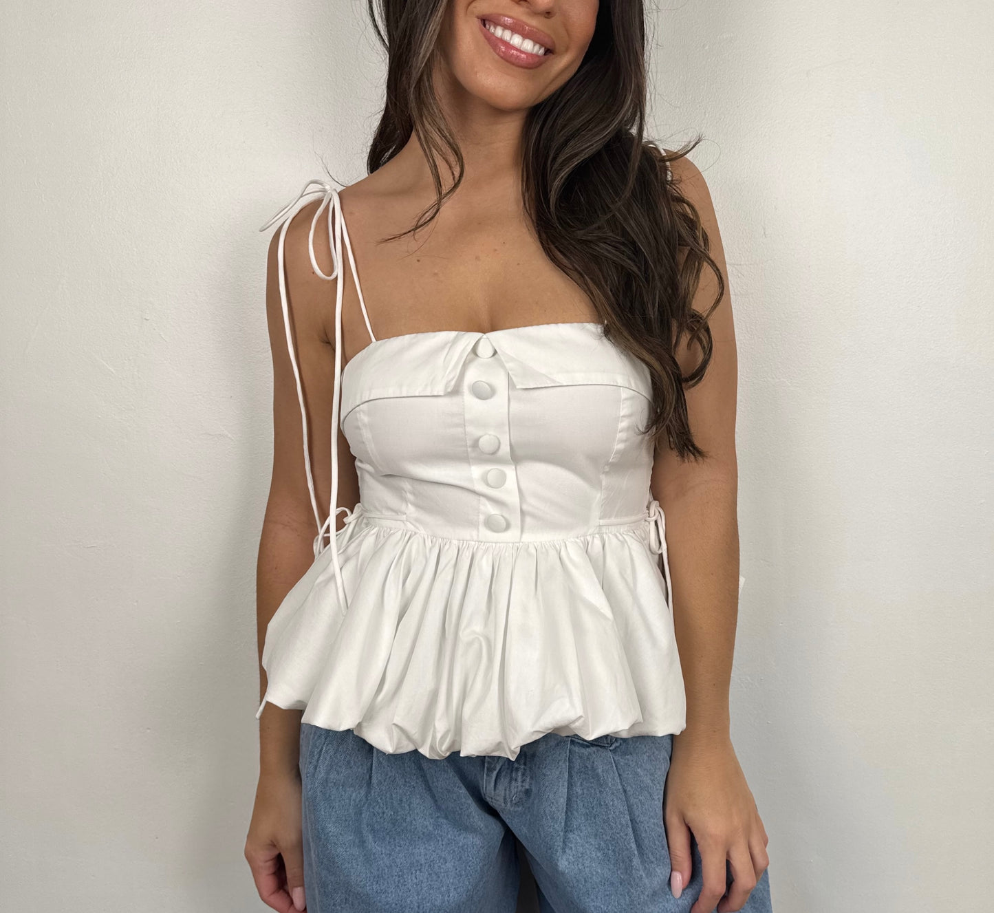 Josephine Peplum Bubble Top