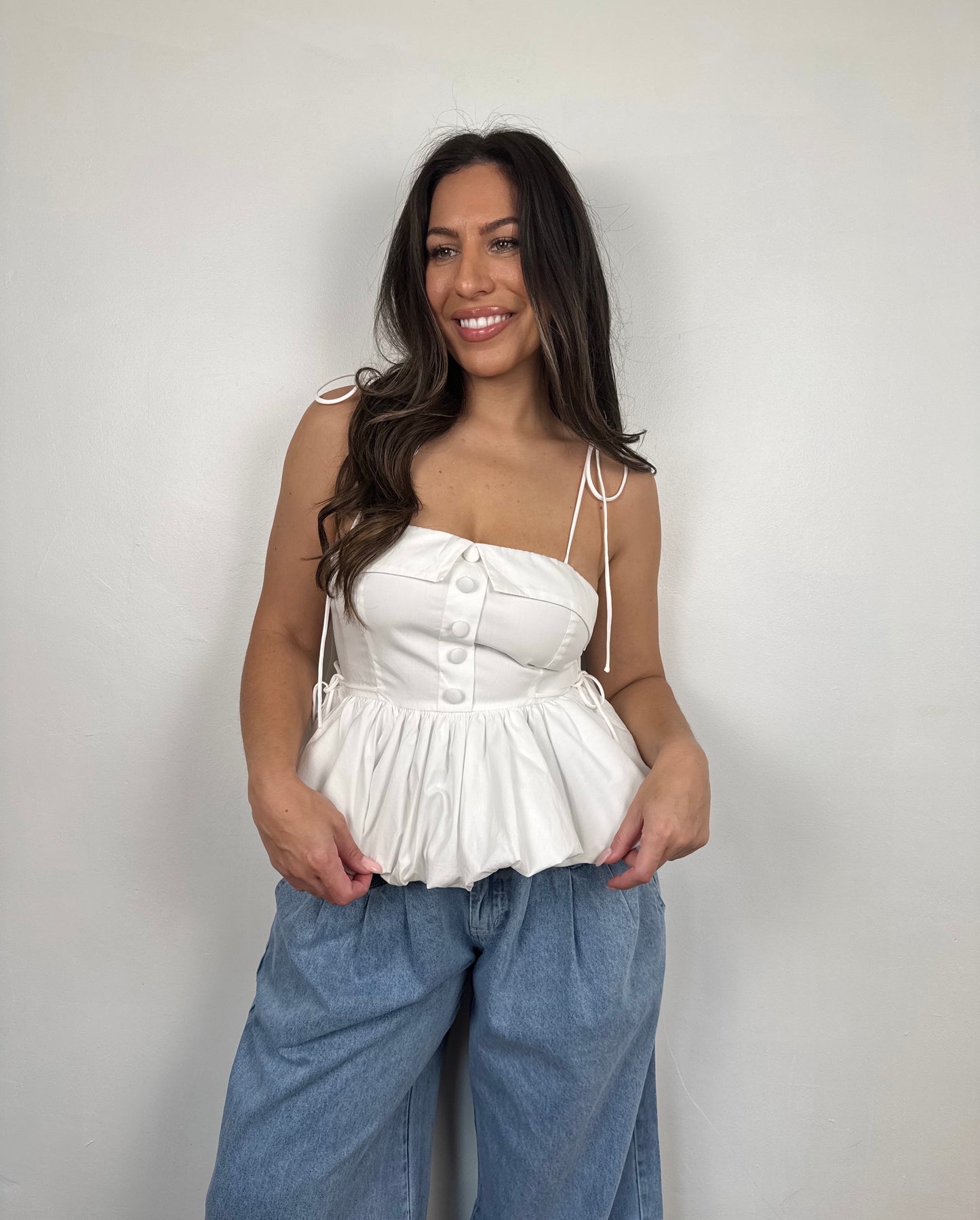 Josephine Peplum Bubble Top