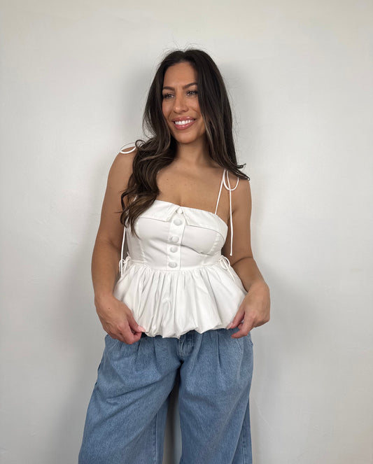 Josephine Peplum Bubble Top