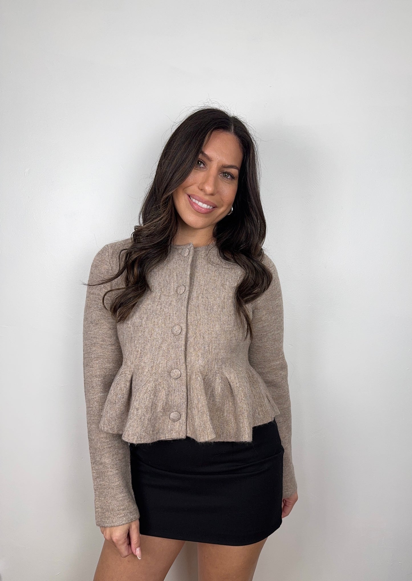 Meredith Peplum Cardigan