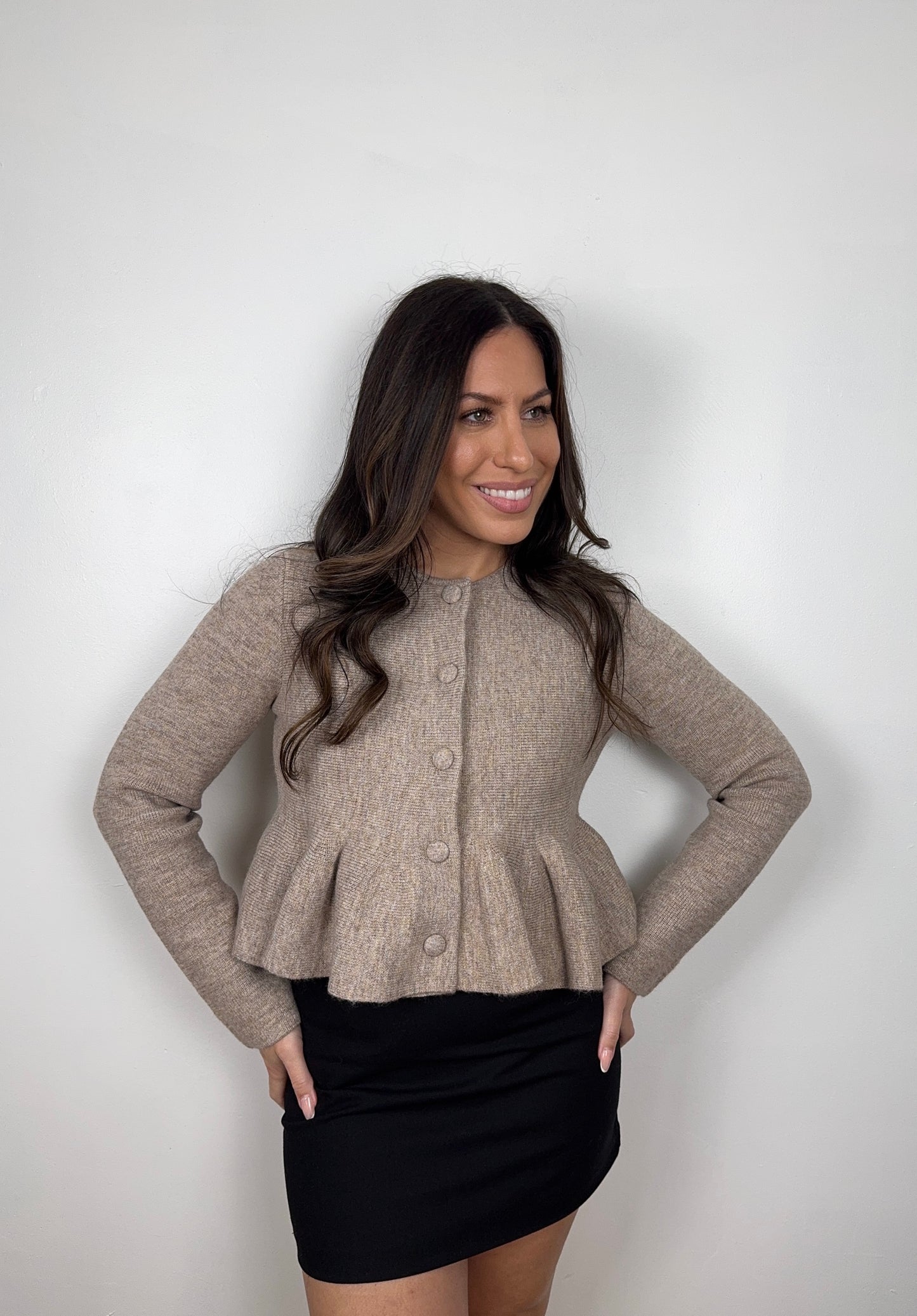 Meredith Peplum Cardigan