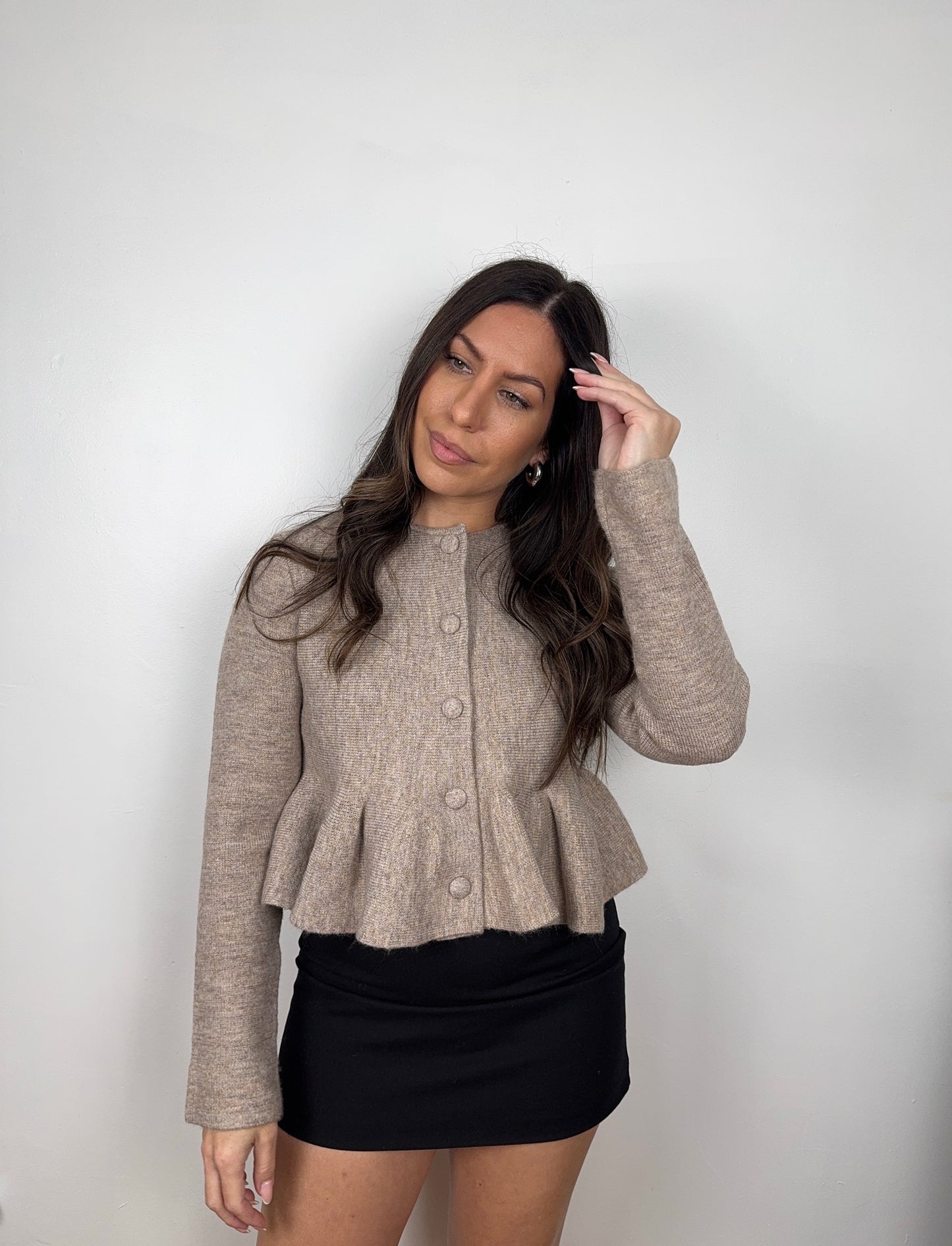 Meredith Peplum Cardigan