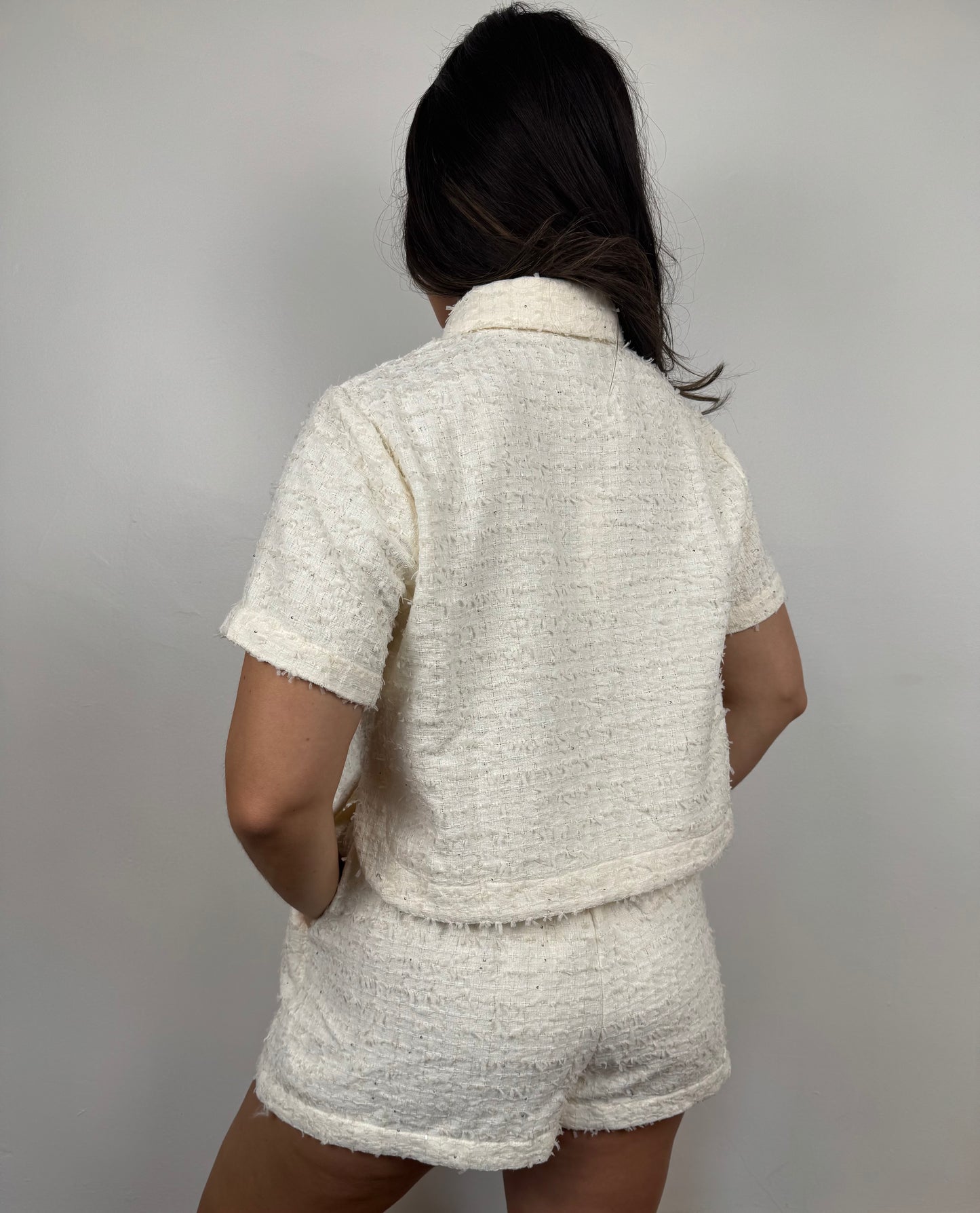 Sophia Tweed Collar Top